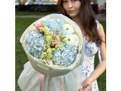 💙 Blue Hydrangea + Eustoma